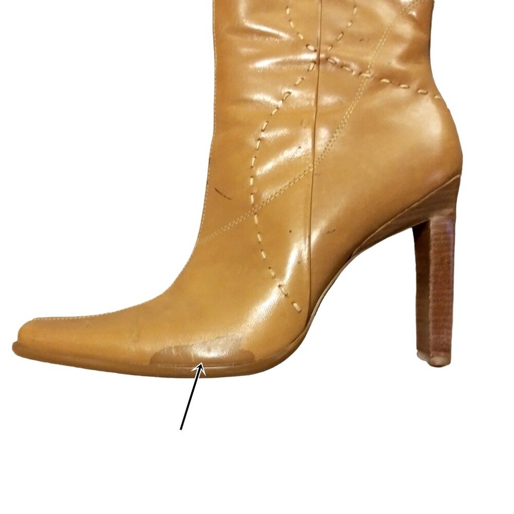 DIBA Leather Stiletto Boots, Size 9M Boots, Designer Boots, Ankle Boots, Heels - Picture 8 of 14